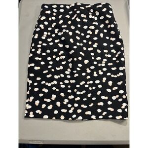 Philosophy Women's Pencil Skirt Size 6p Black With Cream And Peach Dots